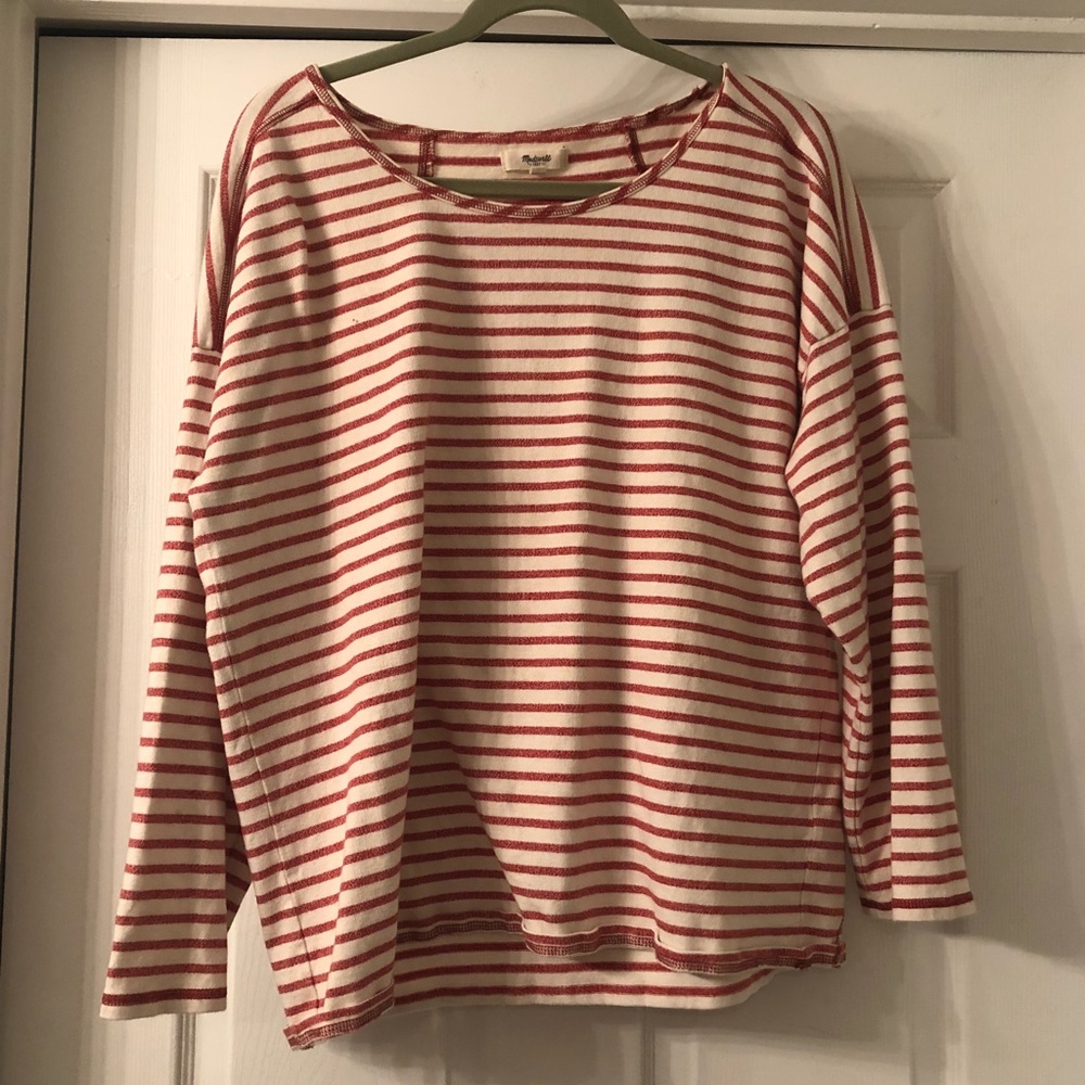 Madewell Red/White Striped Sweater